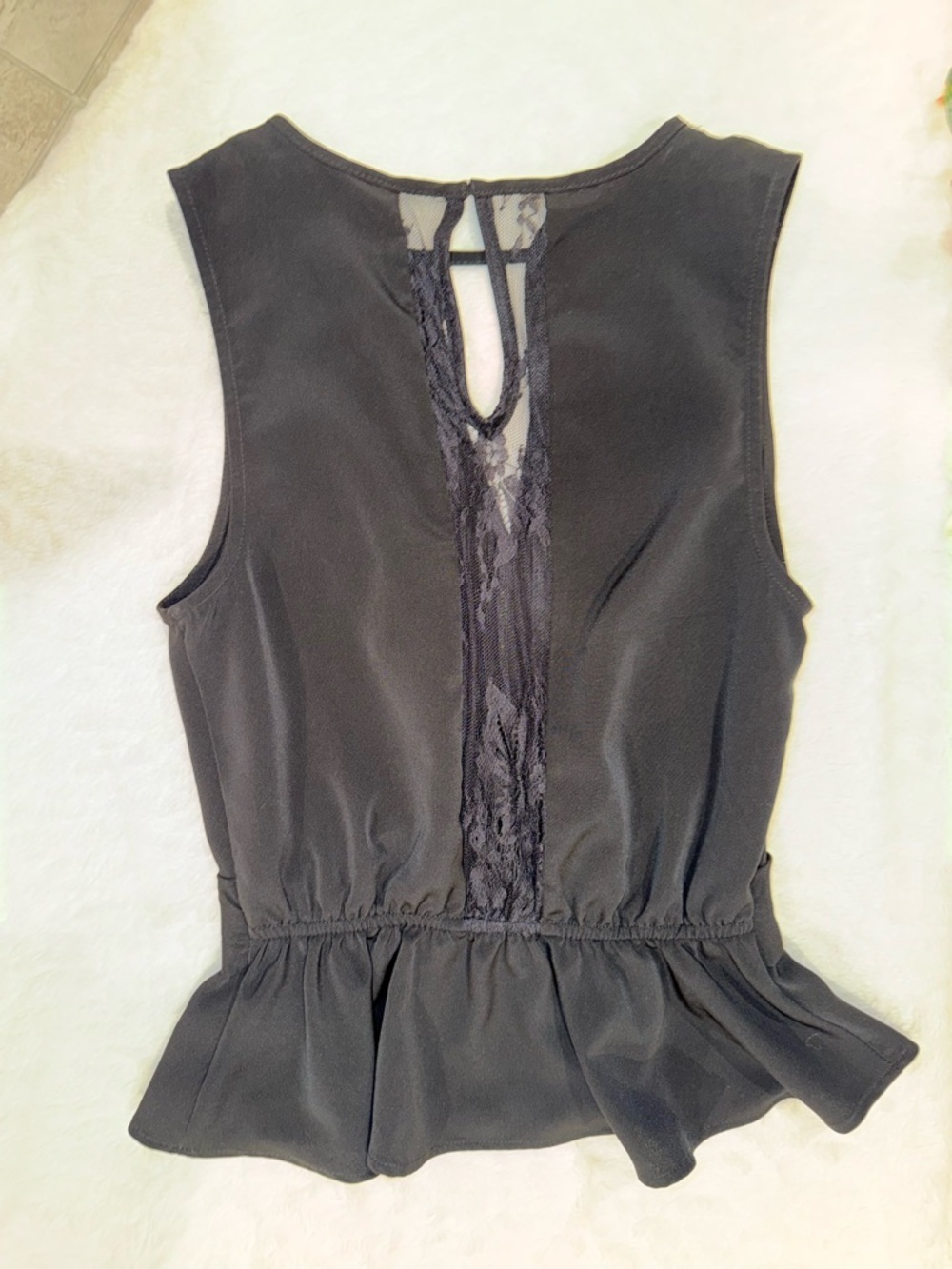 2 x 20$ Express Black Sleeveless Peplum Camisole with Lace Keyhole Size XS - Picture 5 of 6
